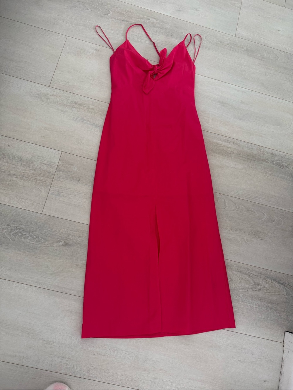 Banana Republic Hot Pink Slip Maxi Dress with Front Knot
